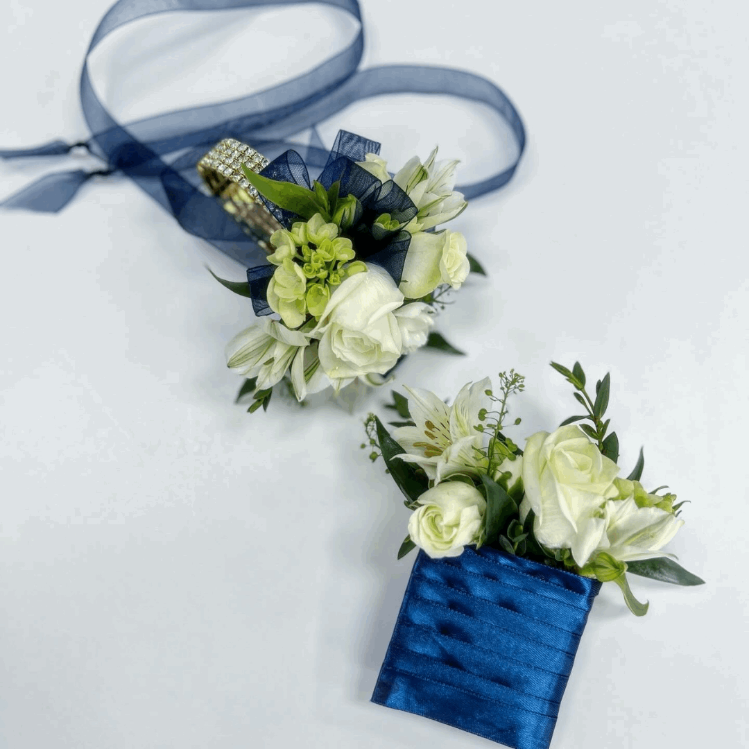 Prom Homecoming Coordinating Corsage & Boutonniere Set - Neutral - Flair Flower Bar & Studio