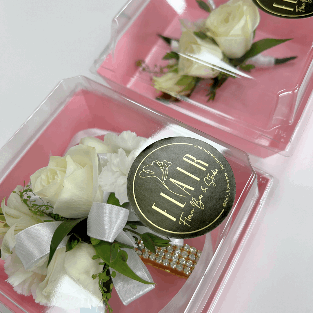 Prom Homecoming Coordinating Corsage & Boutonniere Set - Neutral - Flair Flower Bar & Studio