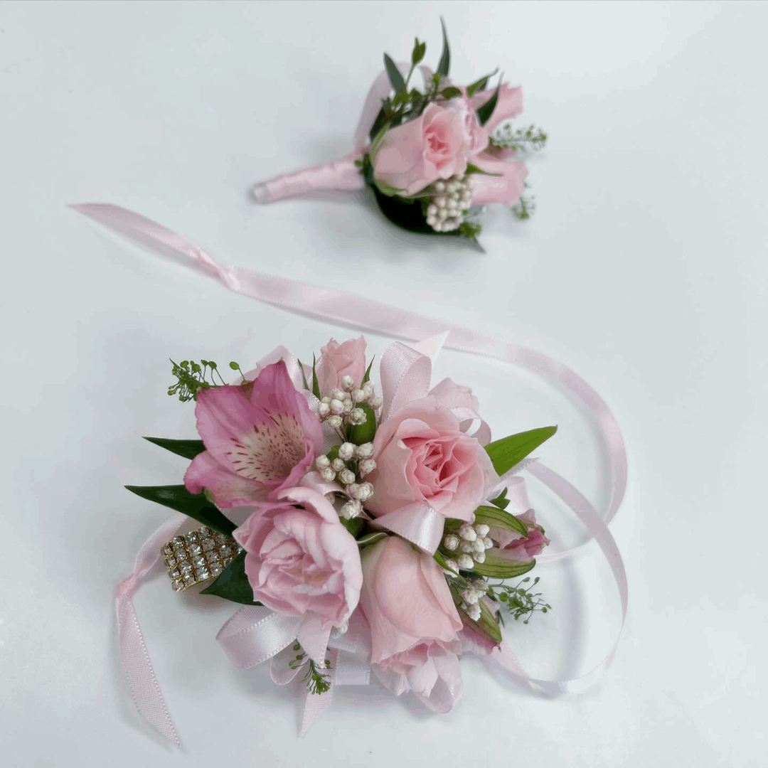 Prom Homecoming Coordinating Corsage & Boutonniere Set - Pastel - Flair Flower Bar & Studio