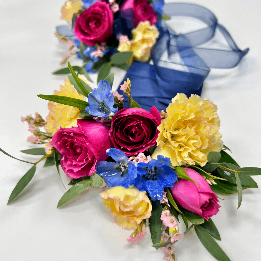 Prom Homecoming Coordinating Corsage & Boutonniere Set - Vibrant - Flair Flower Bar & Studio