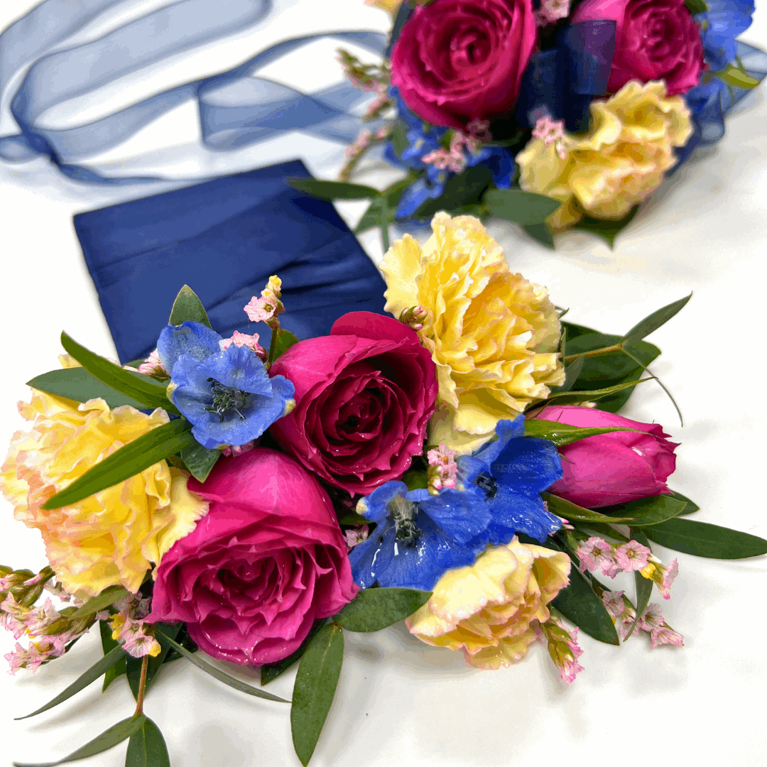 Prom Homecoming Coordinating Corsage & Boutonniere Set - Vibrant - Flair Flower Bar & Studio