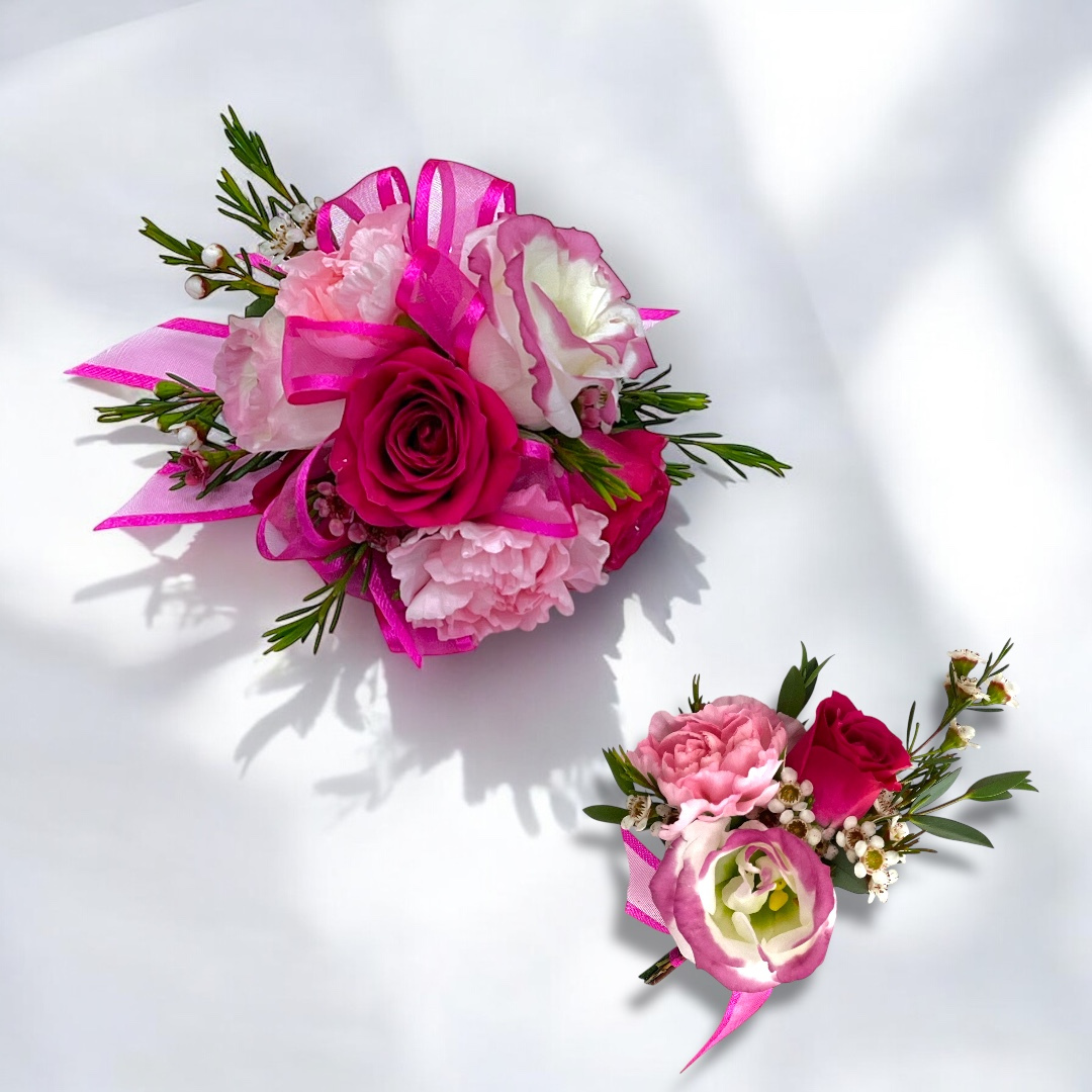 Prom Corsage in Hot Pink