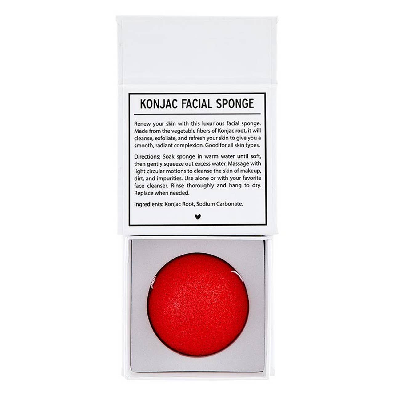Red Konjac Facial Sponge Book Box - Flair Flower Bar & Studio