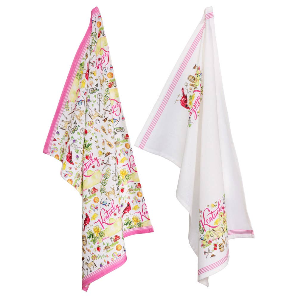 Rosanne Beck Kentucky Collection Cotton Tea Towels Set of 2 - Flair Flower Bar & Studio