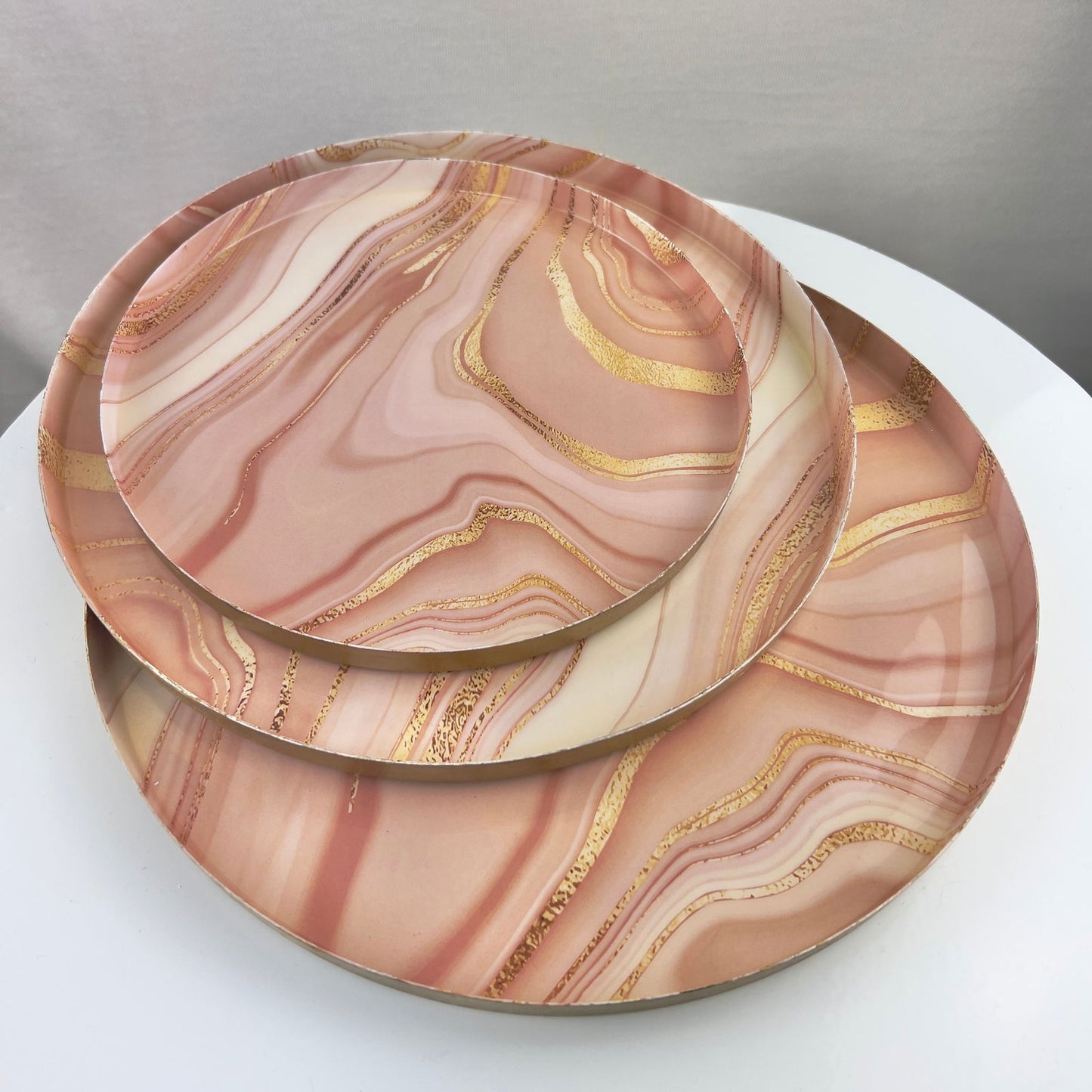 Rose & Gold Faux Agate Tray - Flair Flower Bar & Studio