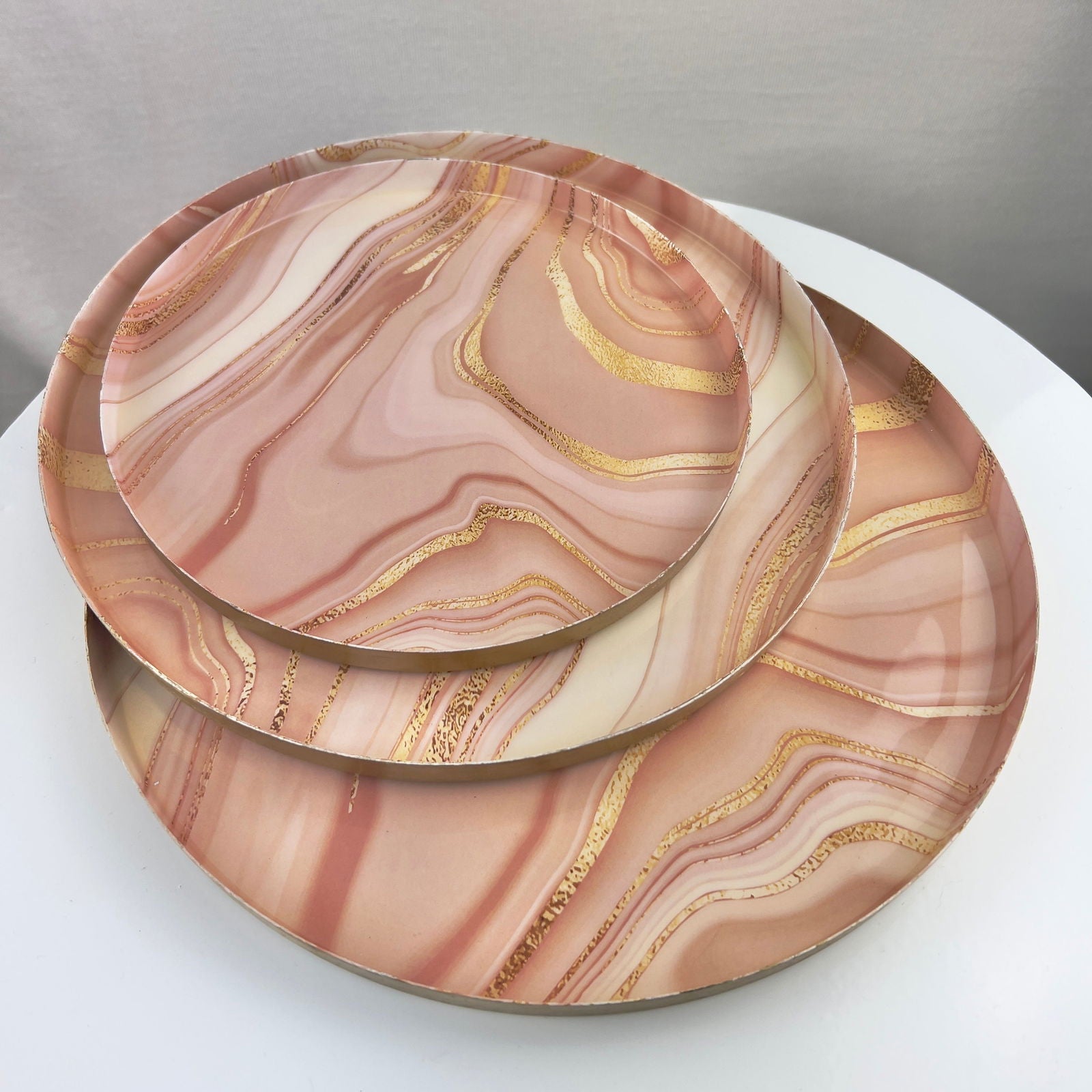 Rose & Gold Faux Agate Tray - Flair Flower Bar & Studio