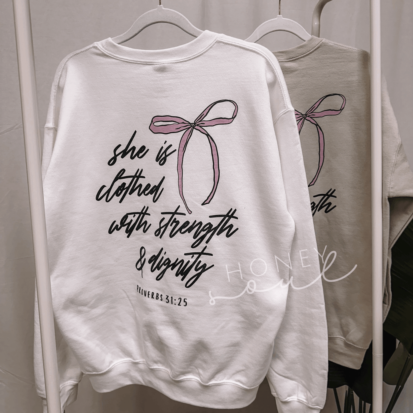 She Is Clothed Bow Sweatshirt - Flair Flower Bar & Studio