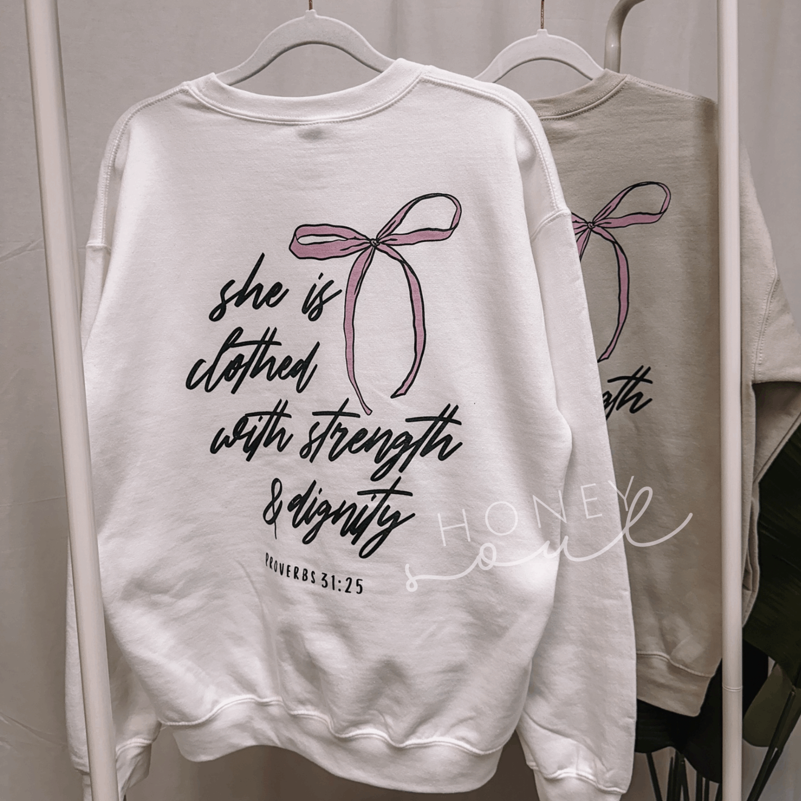 She Is Clothed Bow Sweatshirt - Flair Flower Bar & Studio