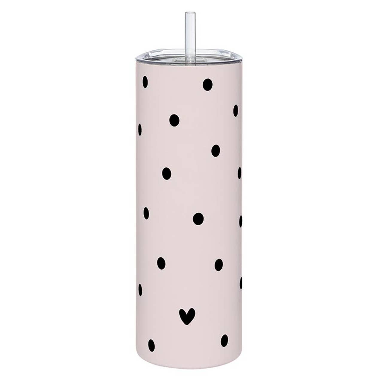 Skinny Tumbler - Dots and Heart - Flair Flower Bar & Studio