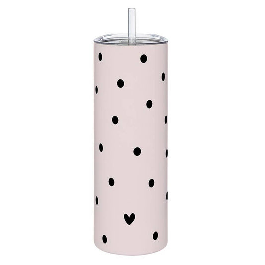 Skinny Tumbler - Dots and Heart - Flair Flower Bar & Studio