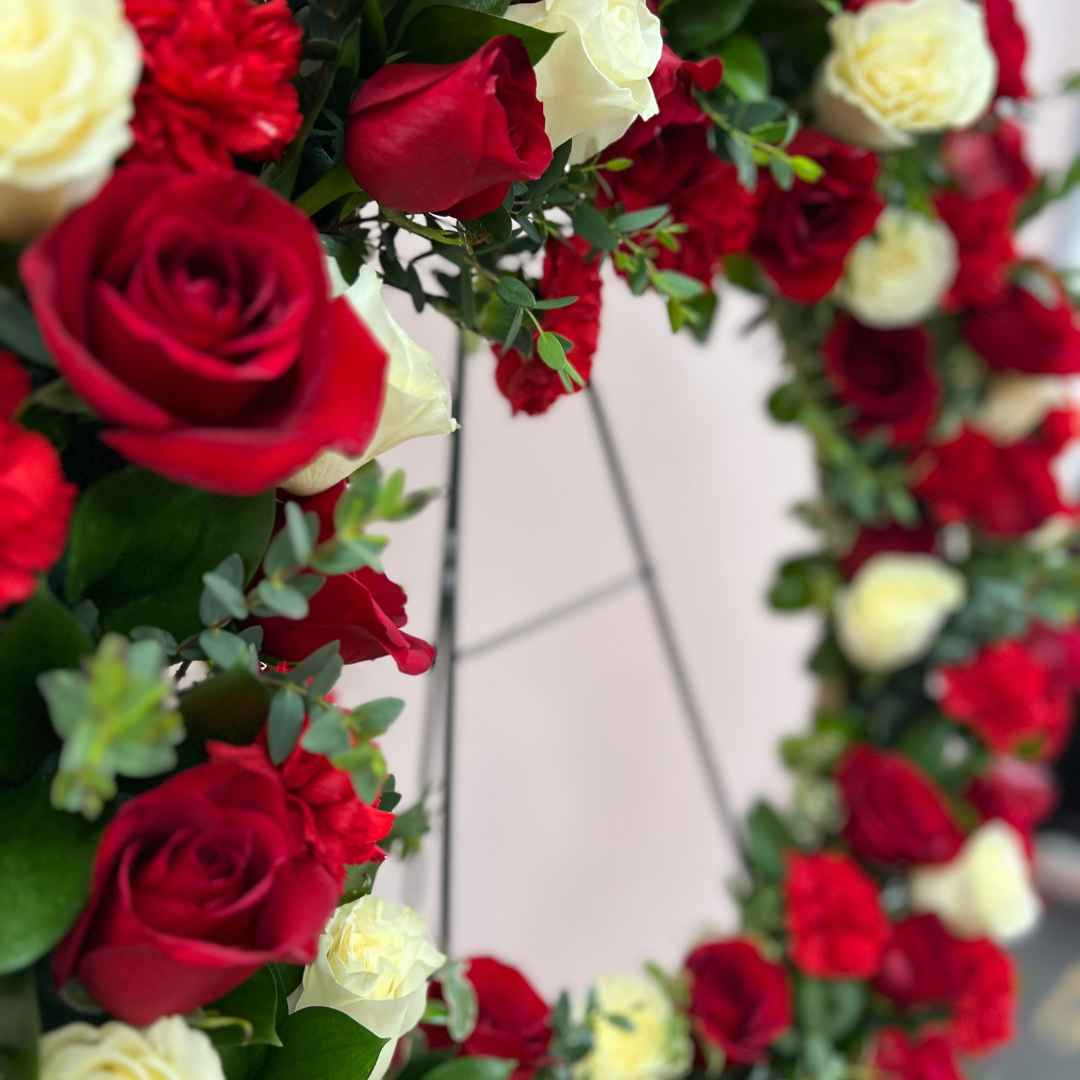 Sympathy Tribute Funeral Wreath - Elegant Funeral Wreath for Remembering Loved Ones - Flair Flower Bar & Studio - Cincinnati - Northern Kentucky - Florence