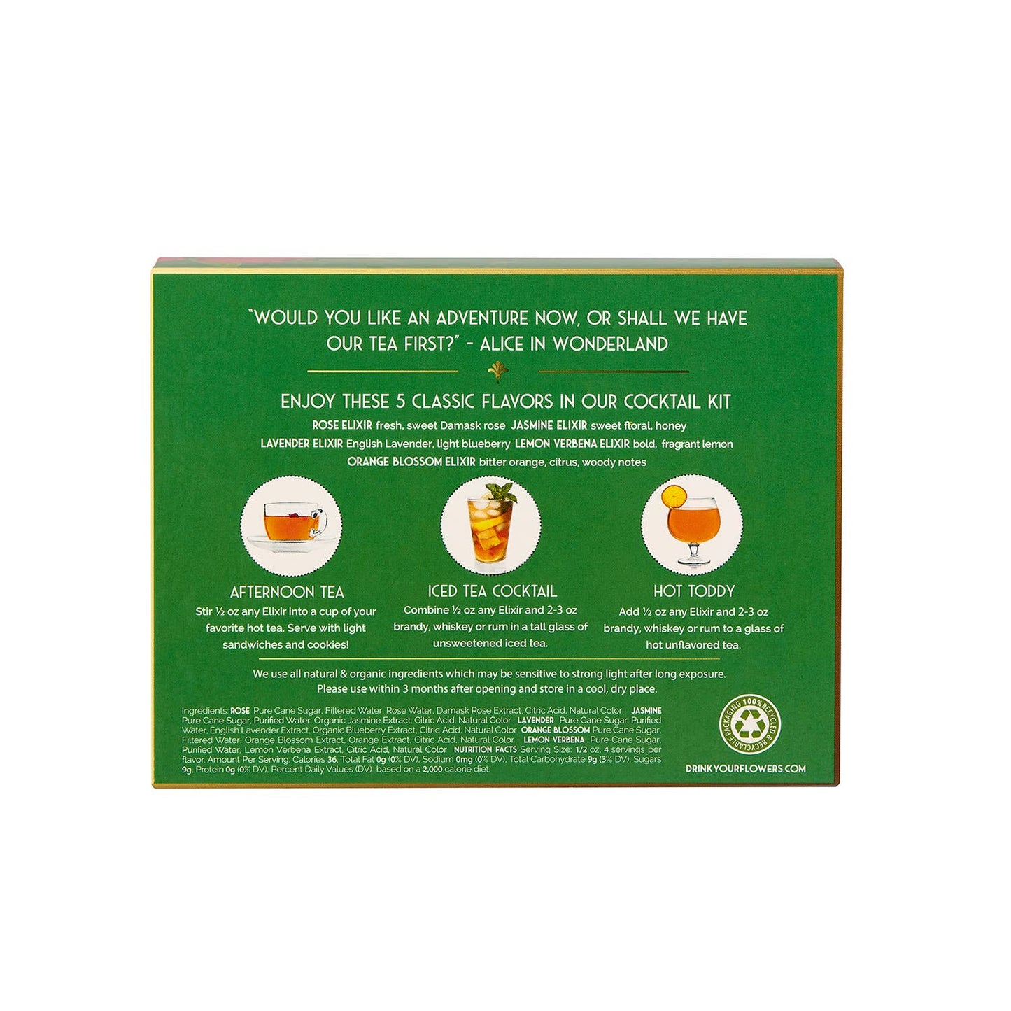 Tea Lovers Cocktail Kit. 5-Pack Flower Syrups. - Flair Flower Bar & Studio