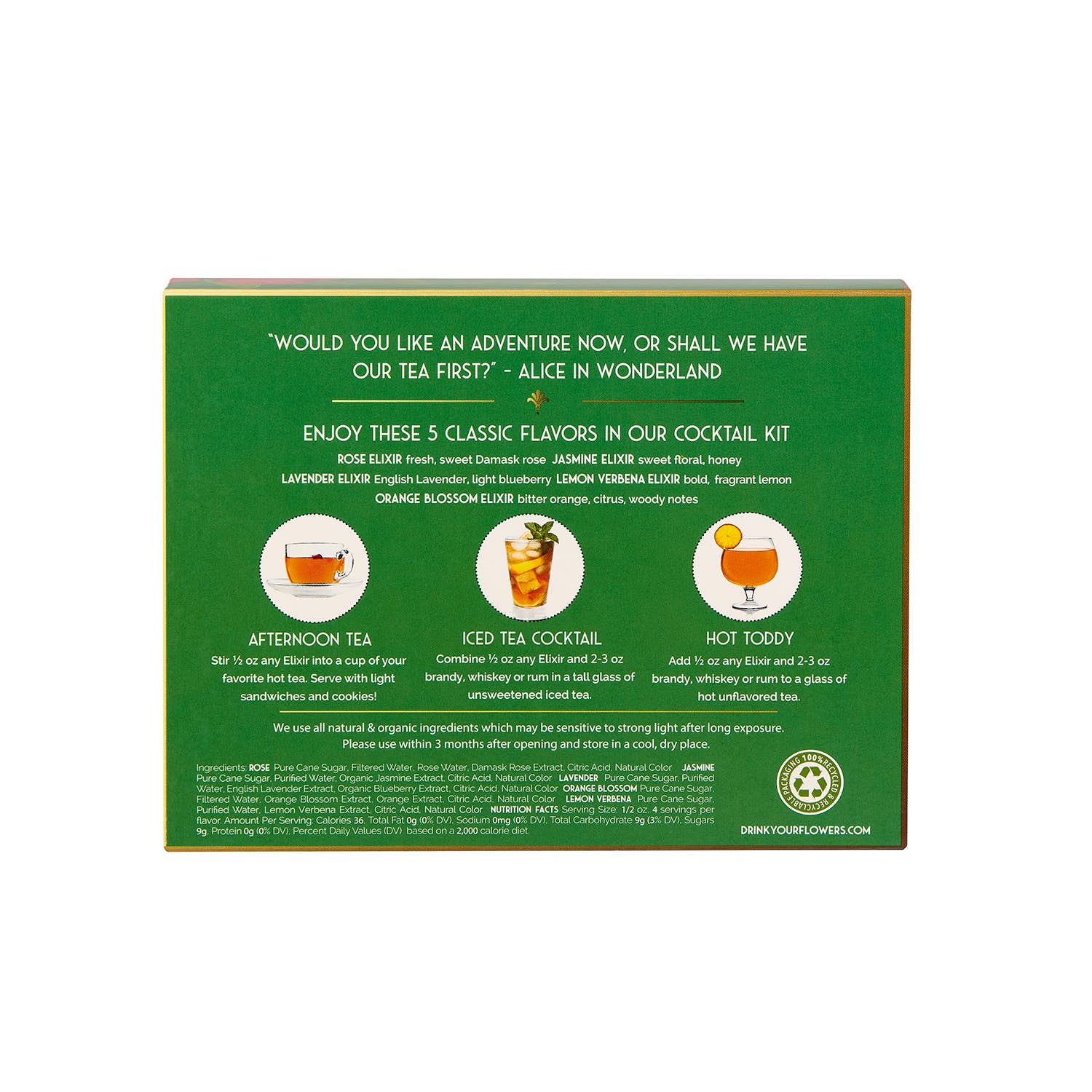 Tea Lovers Cocktail Kit. 5-Pack Flower Syrups. - Flair Flower Bar & Studio