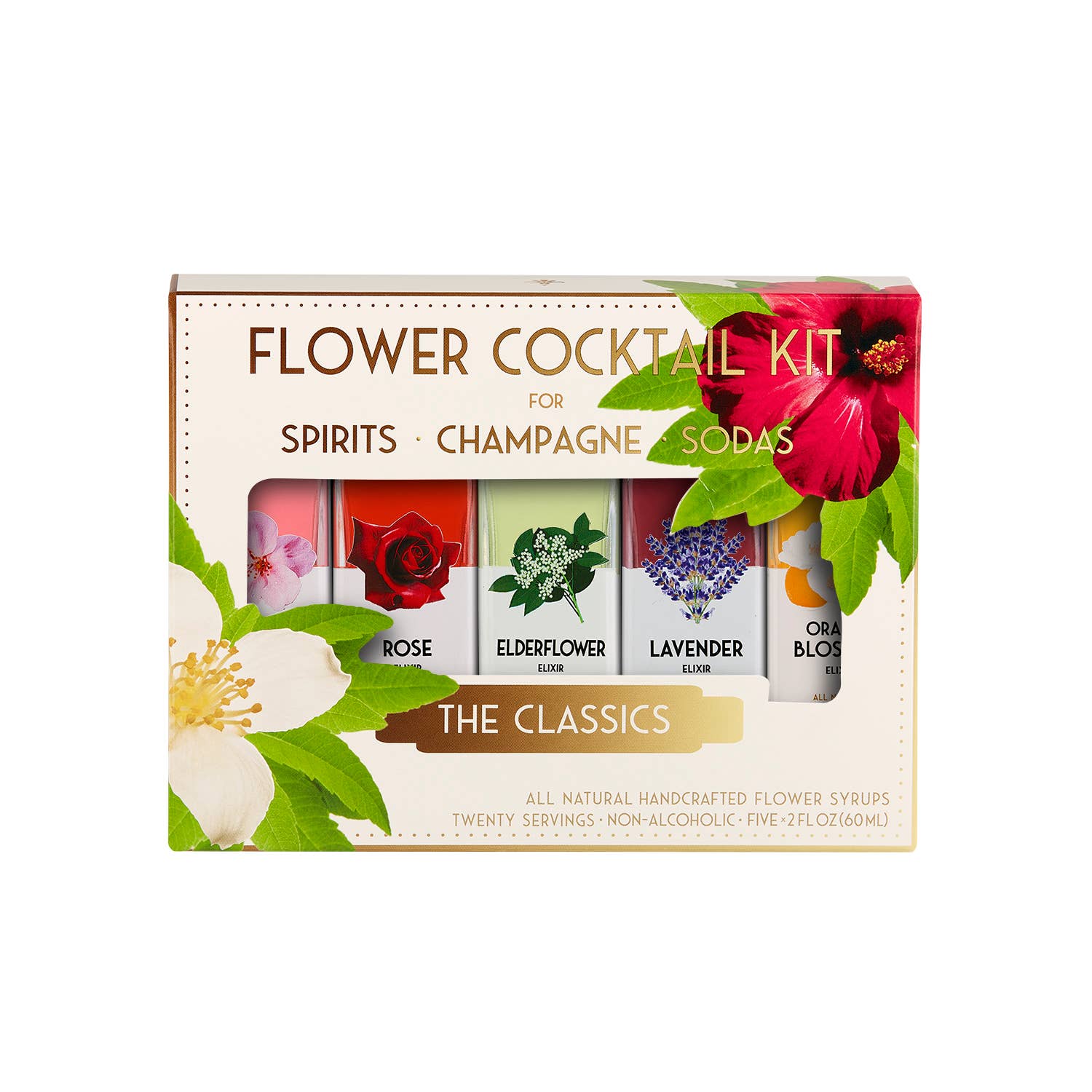 The Classics Flower Cocktail Kit. 5-Pack Flower Syrups. - Flair Flower Bar & Studio