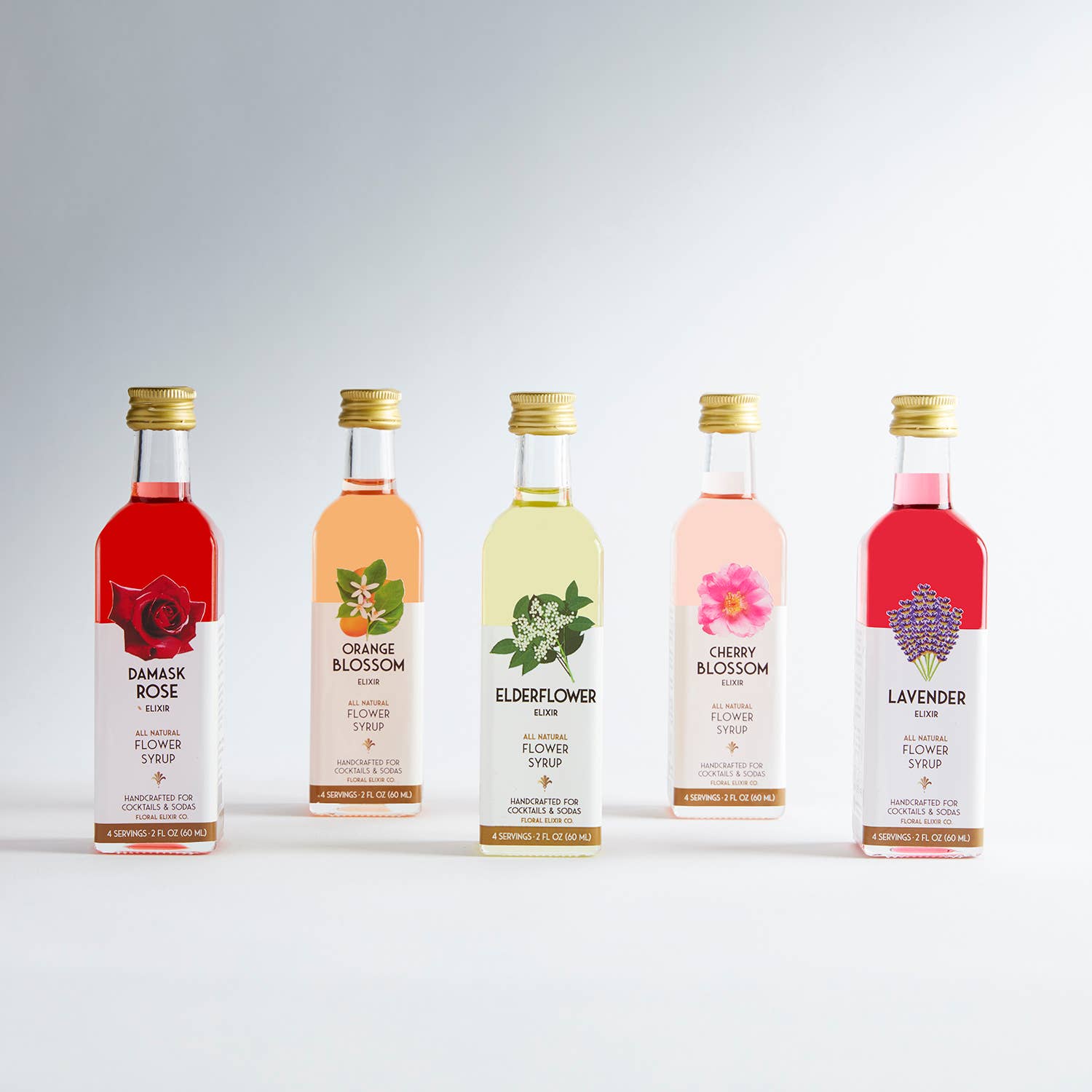 The Classics Flower Cocktail Kit. 5-Pack Flower Syrups. - Flair Flower Bar & Studio