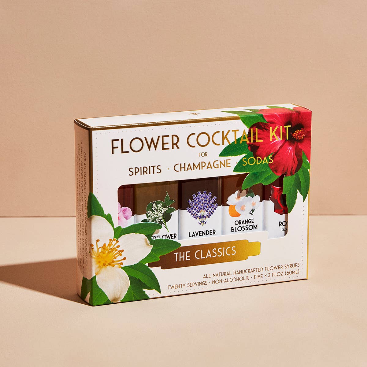 The Classics Flower Cocktail Kit. 5-Pack Flower Syrups. - Flair Flower Bar & Studio