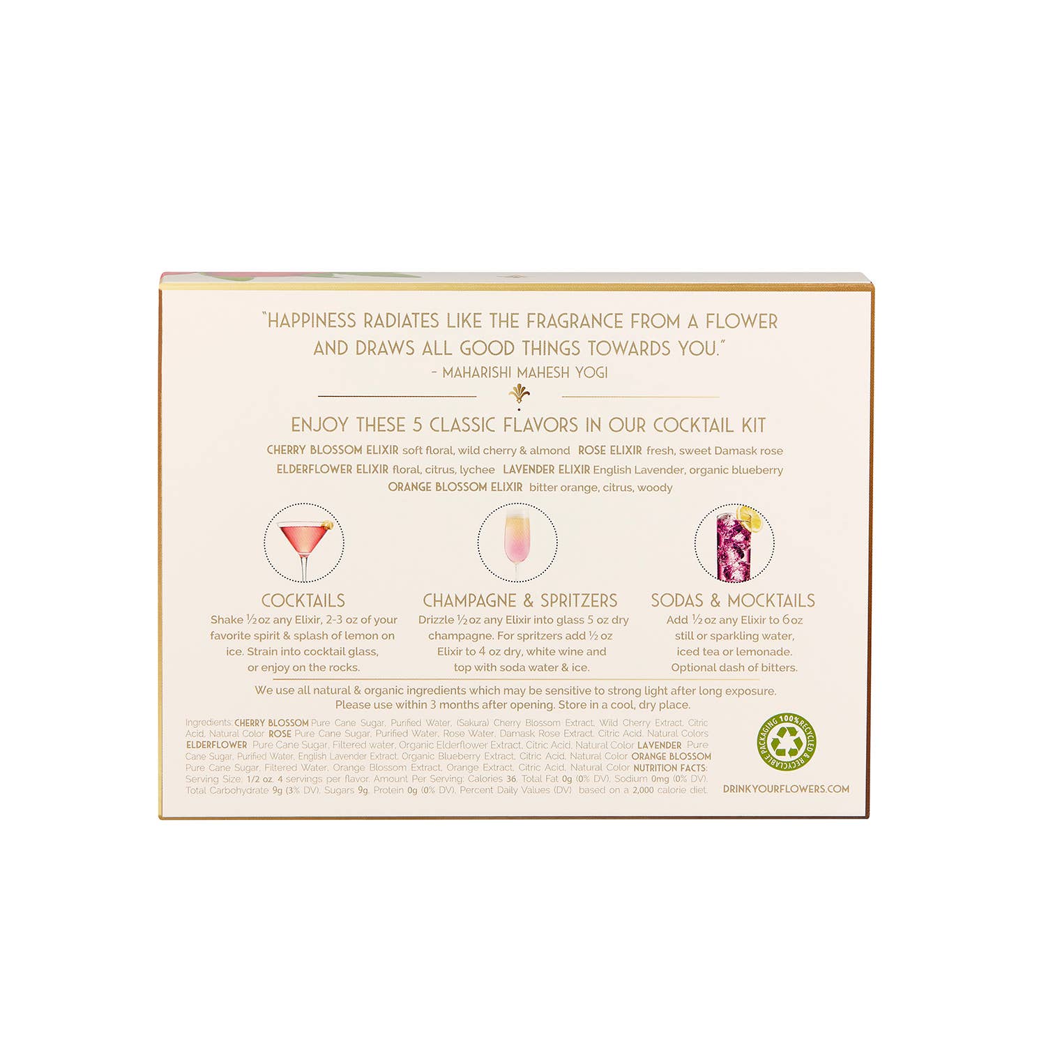 The Classics Flower Cocktail Kit. 5-Pack Flower Syrups. - Flair Flower Bar & Studio