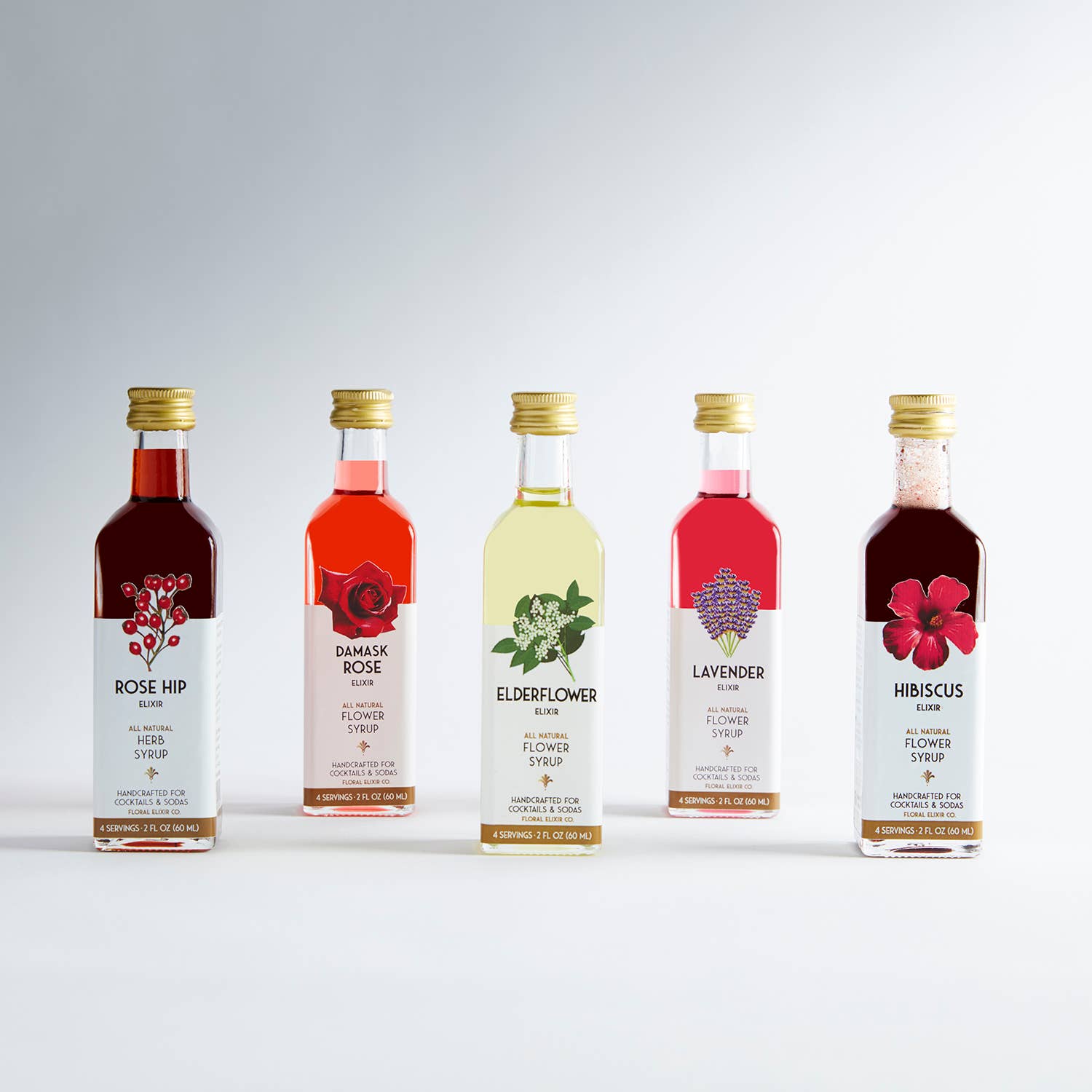 Wine Lovers Cocktail Kit. 5-Pack Flower Syrups. - Flair Flower Bar & Studio
