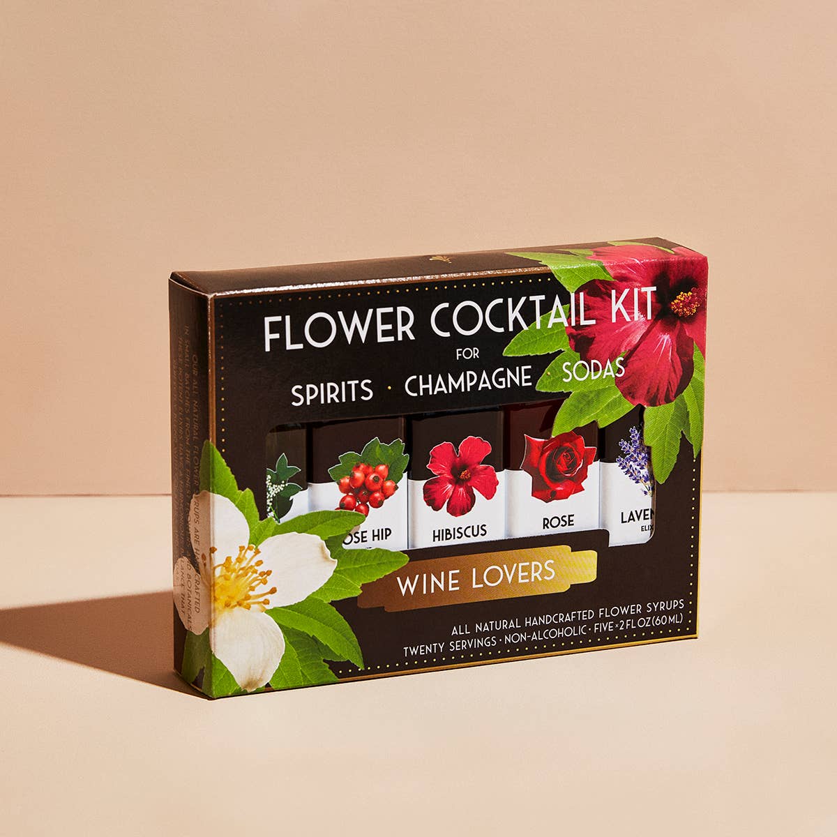 Wine Lovers Cocktail Kit. 5-Pack Flower Syrups. - Flair Flower Bar & Studio