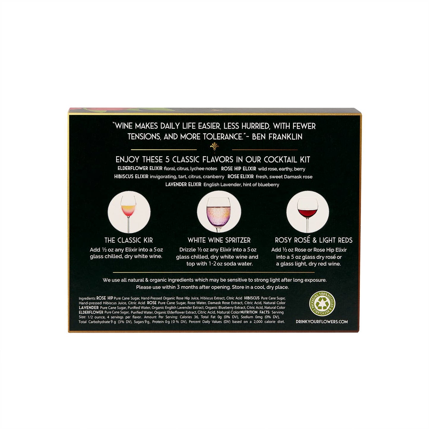 Wine Lovers Cocktail Kit. 5-Pack Flower Syrups. - Flair Flower Bar & Studio
