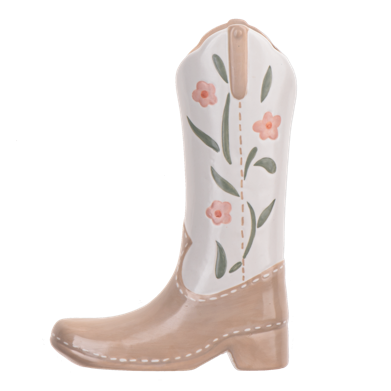 Floral Cowboy Boot Vase