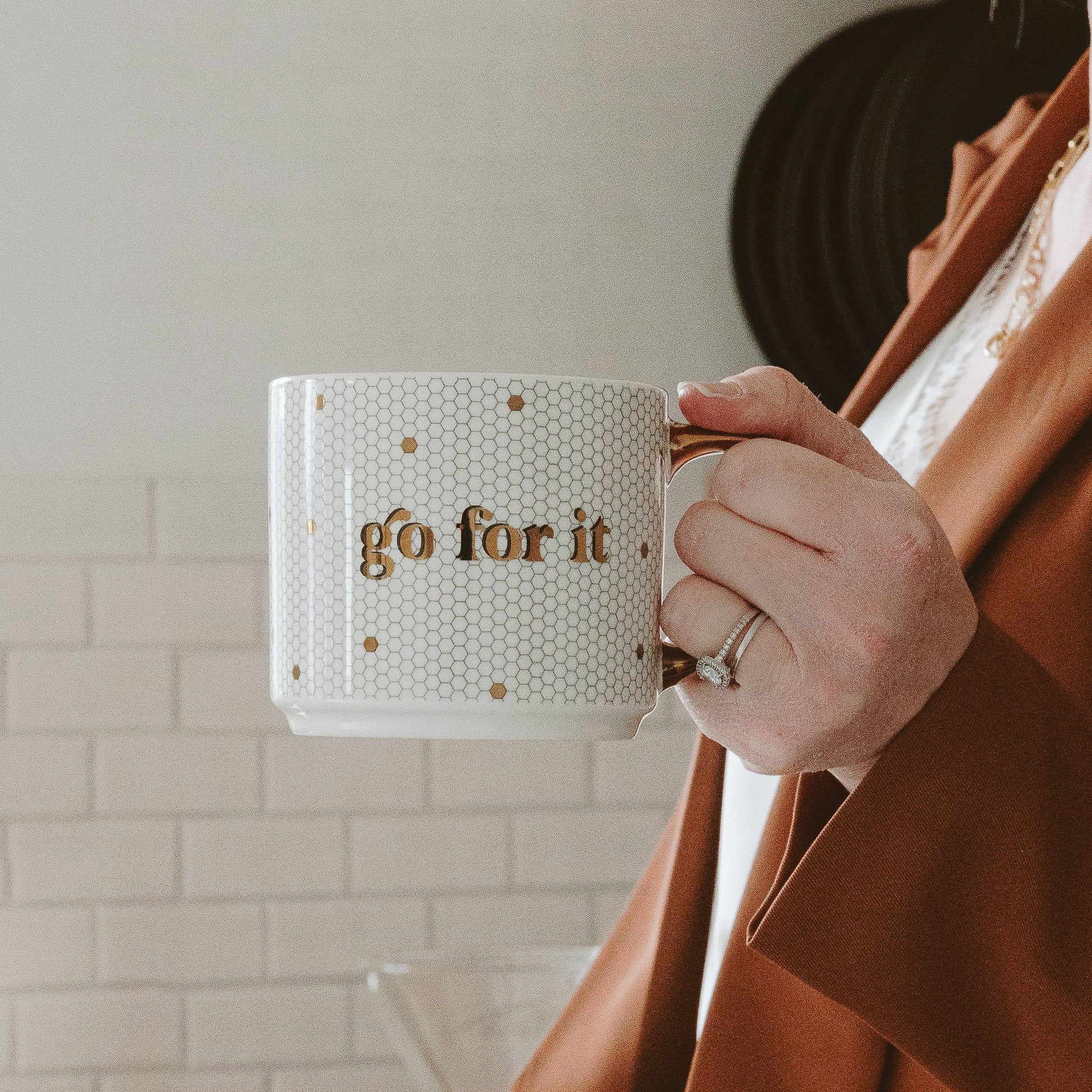 Go For It Gold Tile Coffee Mug - Flair Flower Bar & Studio