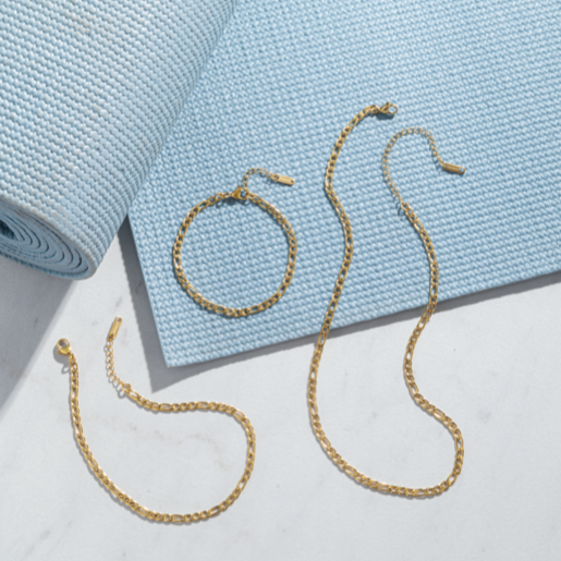 Gold PVD Figaro Chain Anklet