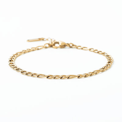 Gold bracelet on a white background