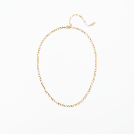 Figaro Gold chain necklace on a white background