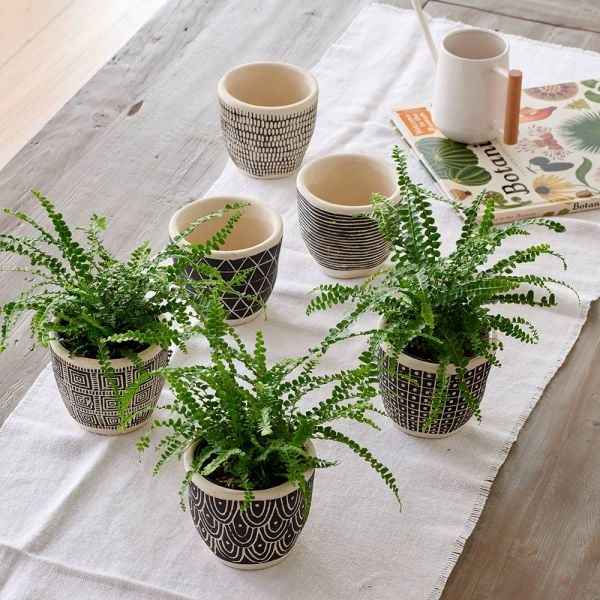 Geometric Art Concrete Flower Pot