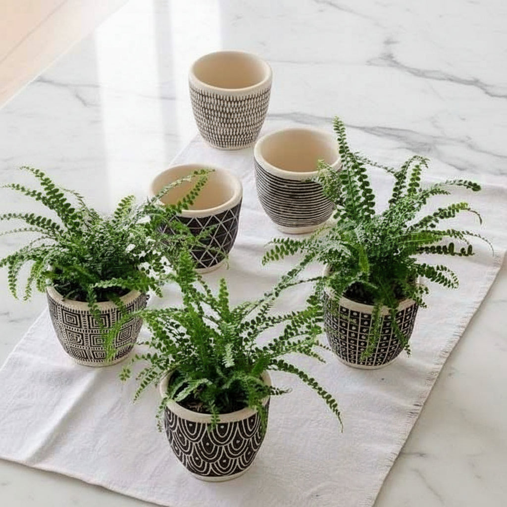 Geometric Art Concrete Flower Pot