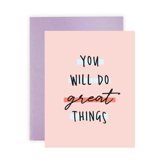 Do Great Things Colorblocks Greeting Card