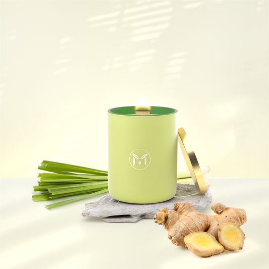 Lemongrass Ginger 100% Soy Wax Crackling Wood Wick Candle