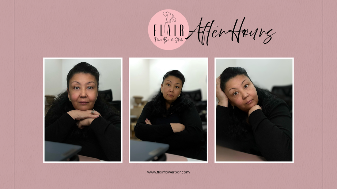 Ivette Smith at Flair Flower Bar office, Florence KY florist, luxury flowers