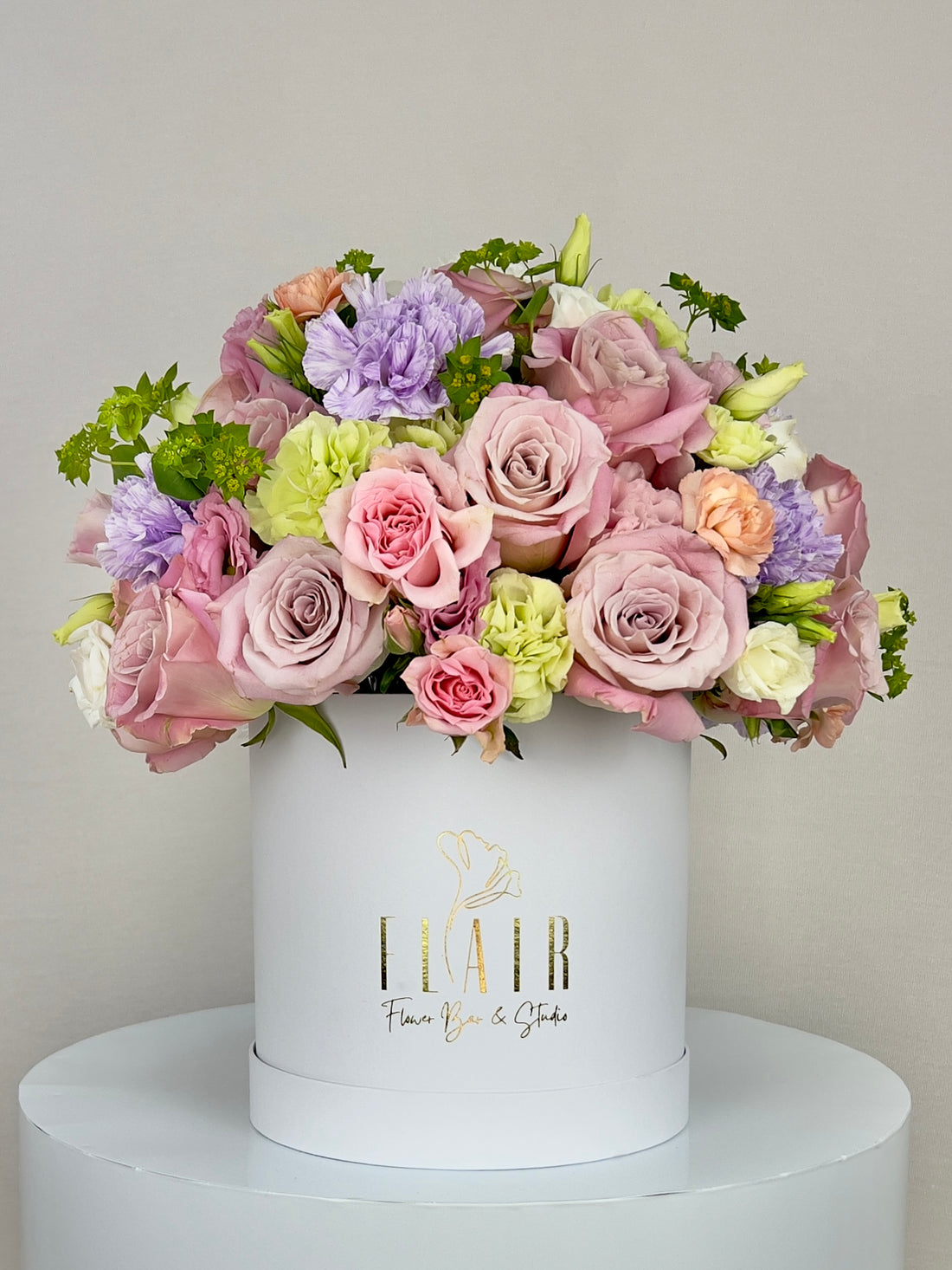 Fresh Flowers arranged in luxury signature floral box by Flair Flower Bar & Studio, located in Florence, Kentucky