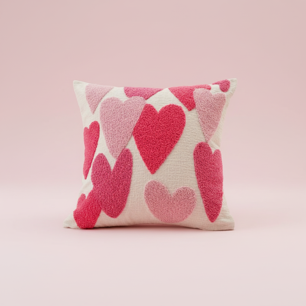 Valentine Heart Chenille Pillow | Luxury Gift Add-On | Flair Flower Bar - Flair Flower Bar & Studio - Cincinnati - Northern Kentucky - Florence