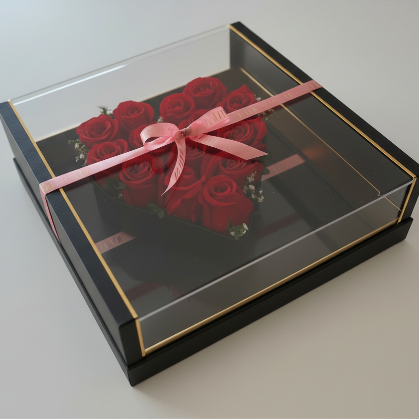 The Blooming Heart Box Rose Arrangement