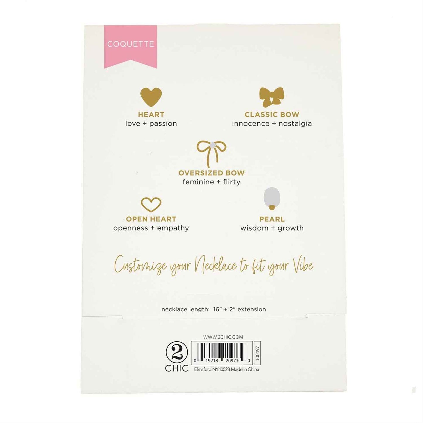 Lucky Charm Coquette Gold Plated Paper Clip Chain with 5 Detachable Charms - Metal/Stone