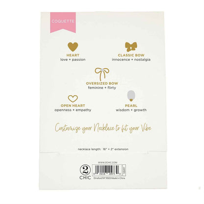 Lucky Charm Coquette Gold Plated Paper Clip Chain with 5 Detachable Charms - Metal/Stone