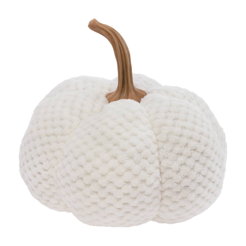 10" Cream Plush Pumpkin Fall Autumn Décor - Flair Flower Bar & Studio
