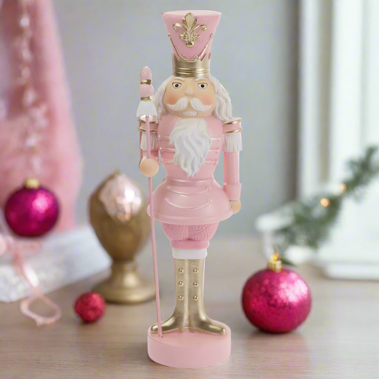 12" Tall Pink Nutcracker Christmas Décor - Flair Flower Bar & Studio