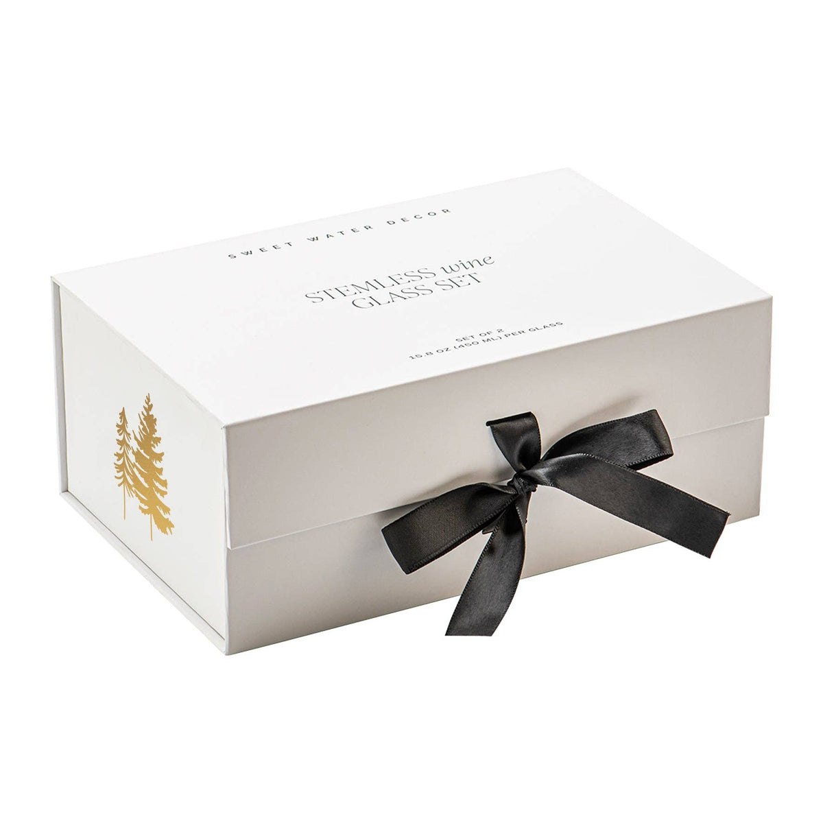 Gold Tree Stemless Wine Glasses – Boxed Set of 2
