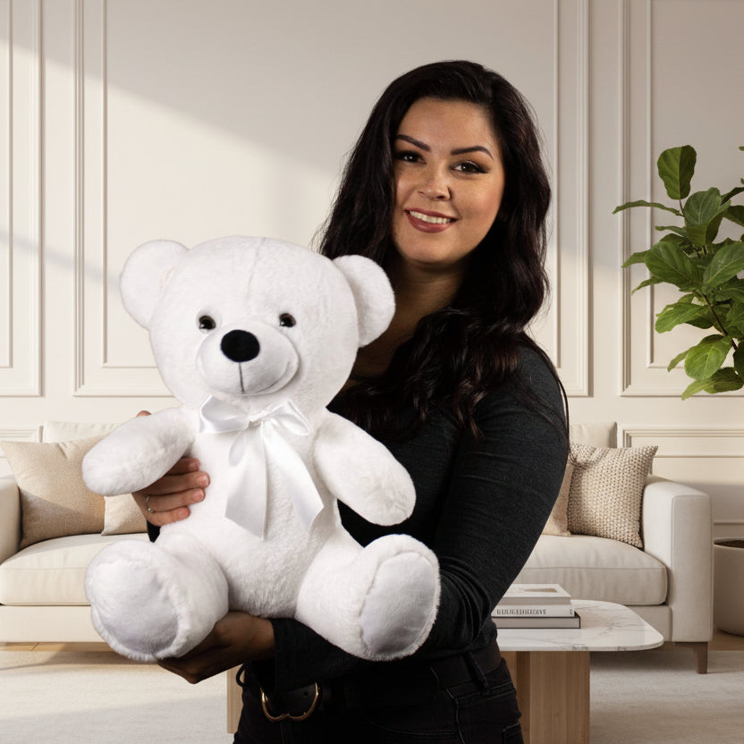 Valentine's Day Teddy Bear - 14" Plush in Red or White - Flair Flower Bar & Studio - Cincinnati - Northern Kentucky - Florence