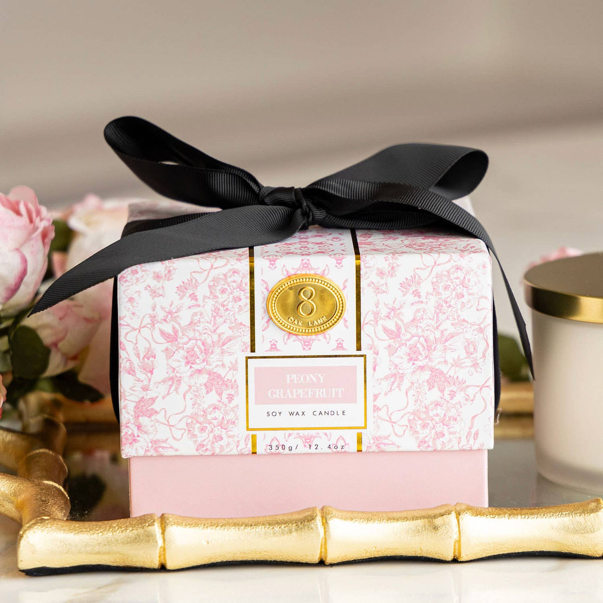 Peony Grapefruit 3-Wick Soy Candle, Boxed