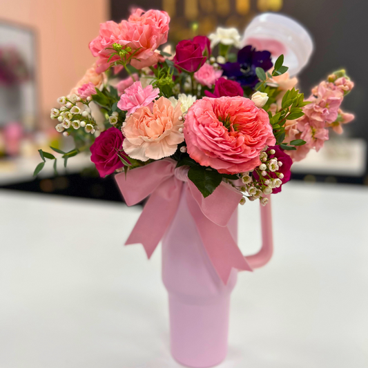 Sweetheart Sips Blooming Tumbler Arrangement