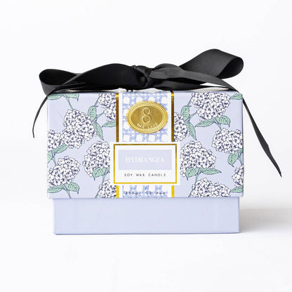 Blooming Hydrangea & Tea Leaves 3-Wick Soy Candle, Boxed