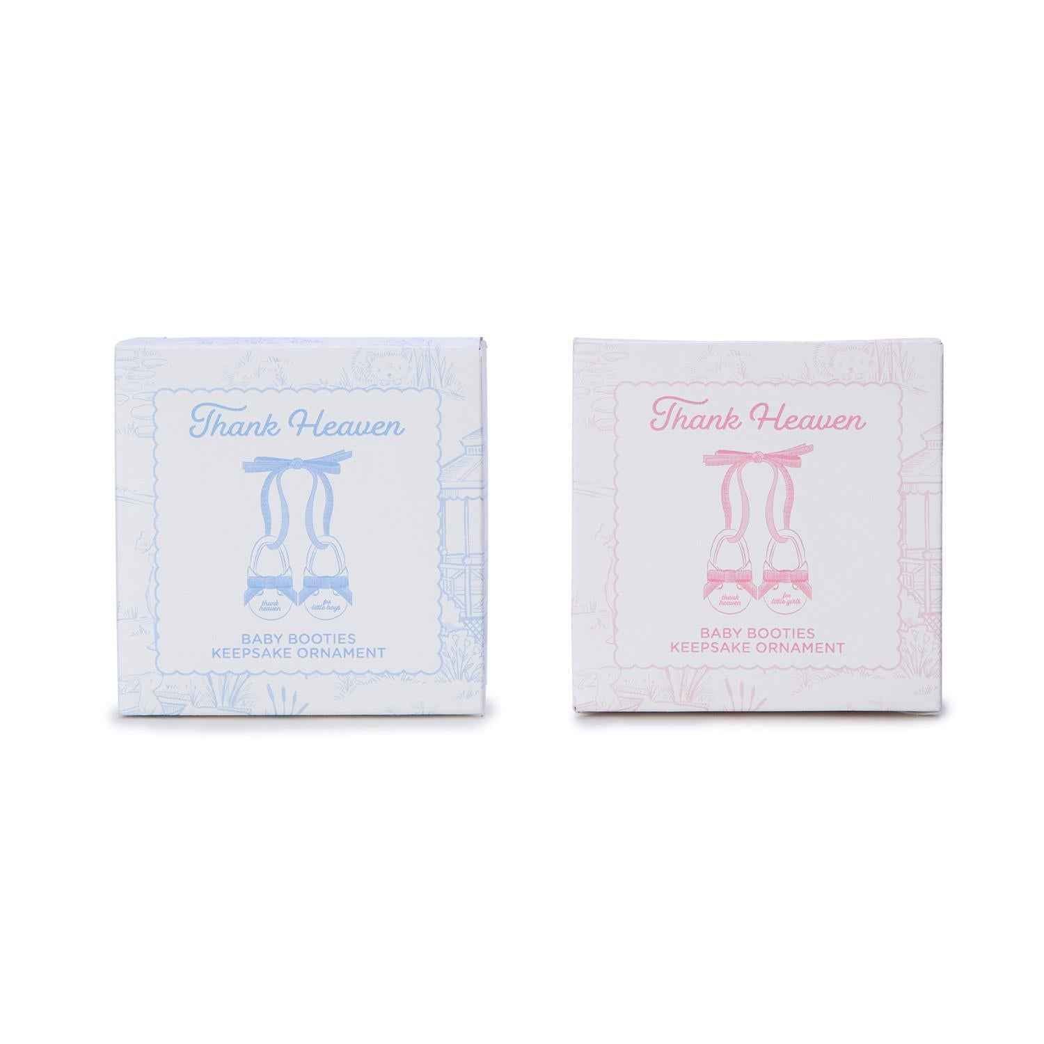 Thank Heaven Pair of Baby Shoes Keepsake Ornament in Gift Box - Porcelain/Polyester