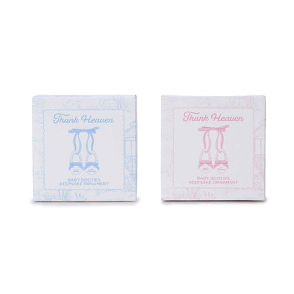 Thank Heaven Pair of Baby Shoes Keepsake Ornament in Gift Box - Porcelain/Polyester