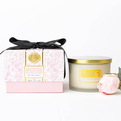 Peony Grapefruit 3-Wick Soy Candle, Boxed
