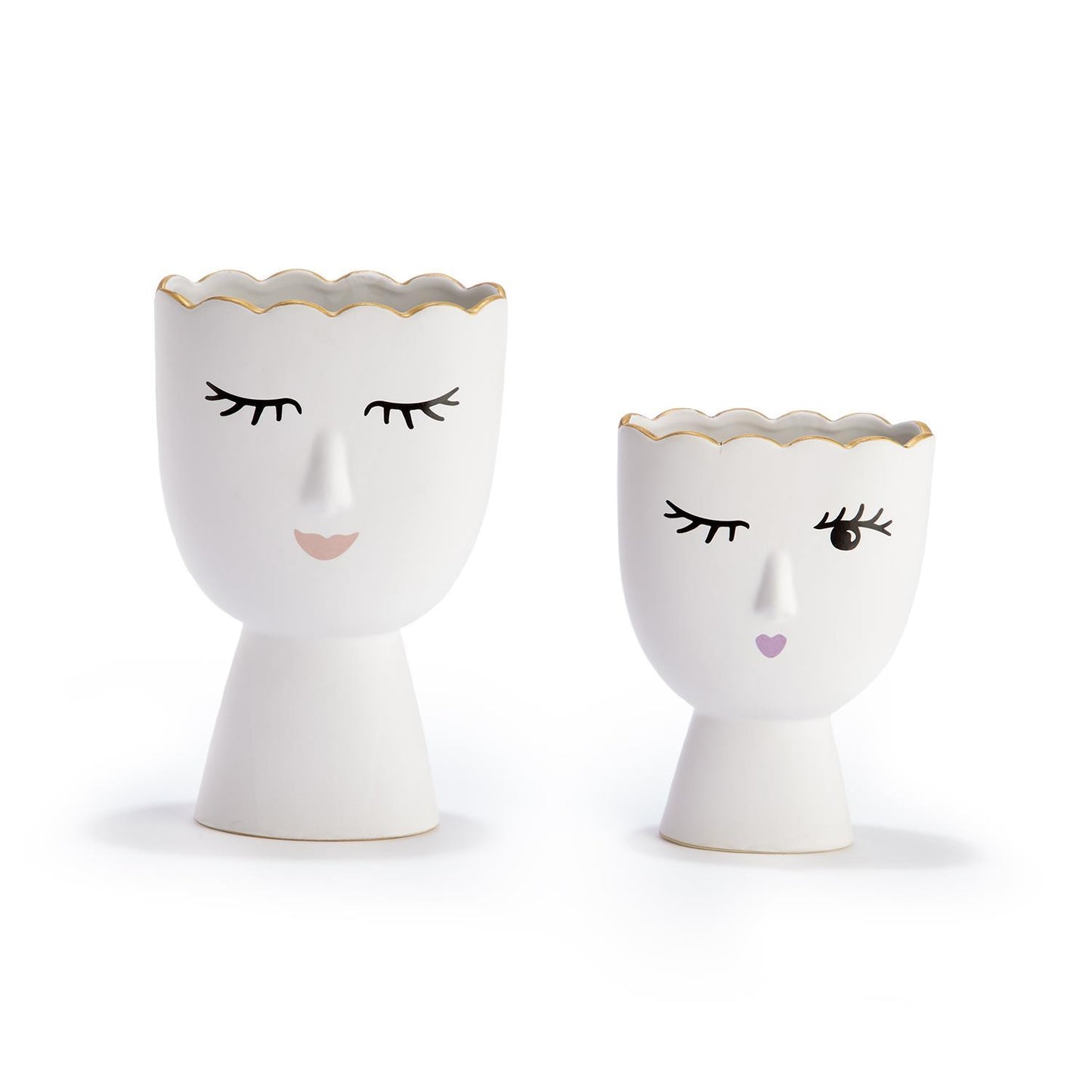 Coquette Face Porcelain Vases